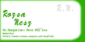 rozsa mesz business card